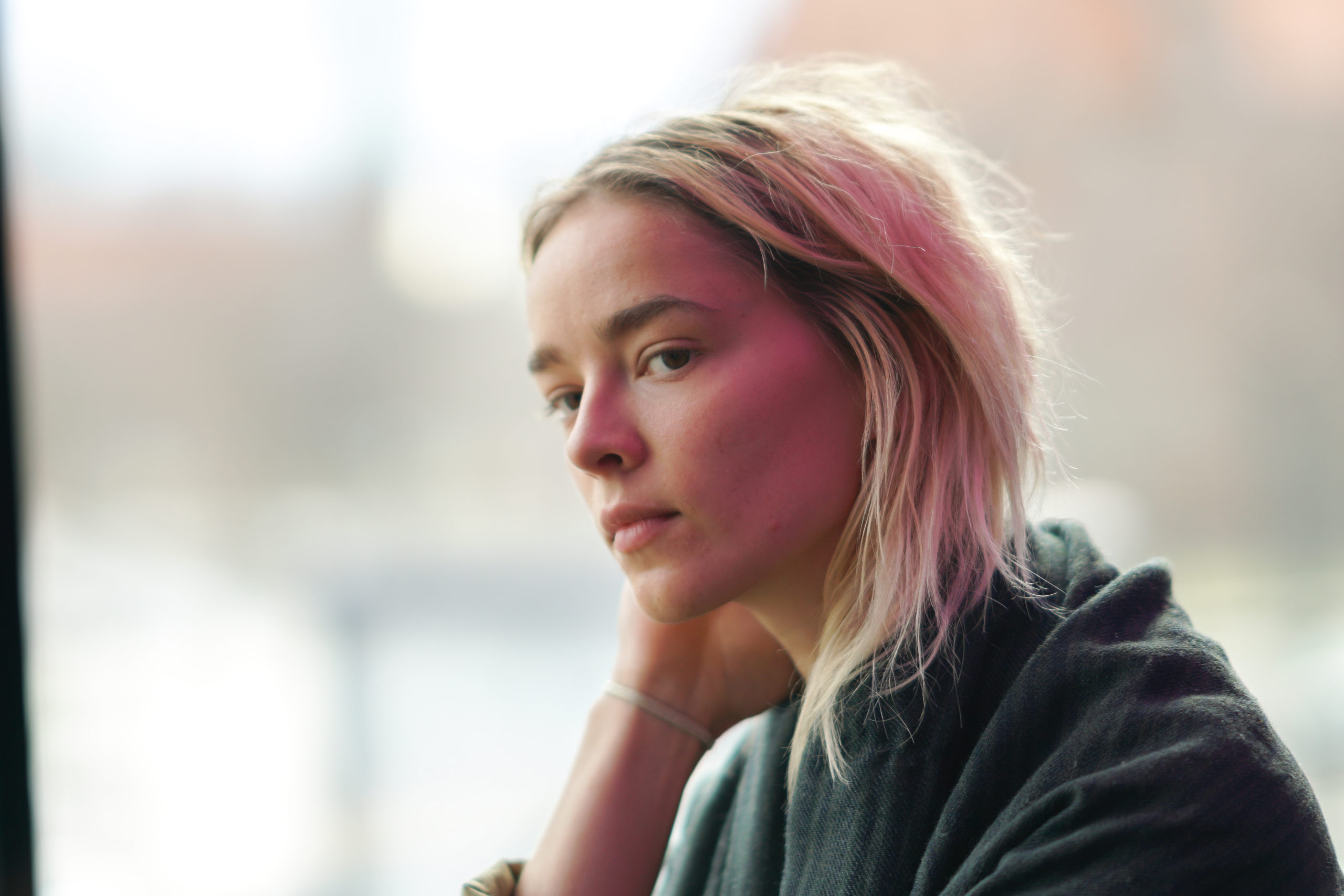 Sad and worried looking woman